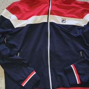 Fila Tri-Color Jacket in Red, White, and Navy